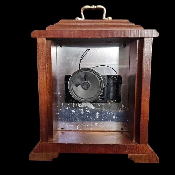 Howard Miller Mantel Clock 612-481 Quartz Brass Handle No Chimes Wood Case USA - Picture 8 of 9